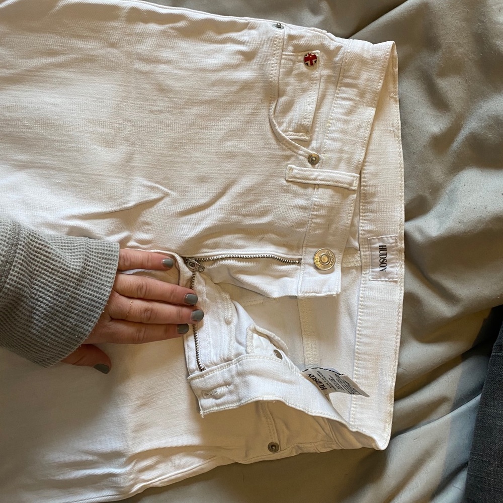 Hudson white high rise jeans- size 27
